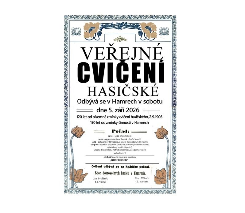 VEŘEJNÉ CVIČENÍ HASIČSKÉ