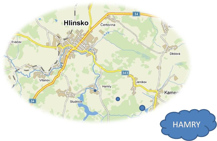 Mapa SDH Hamry